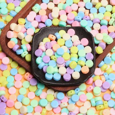 Round 500g Bracelet Necklace Making Jewelry Accessories DIY Cream Flat Beads Macaron Color System 8/10mm Fashion
