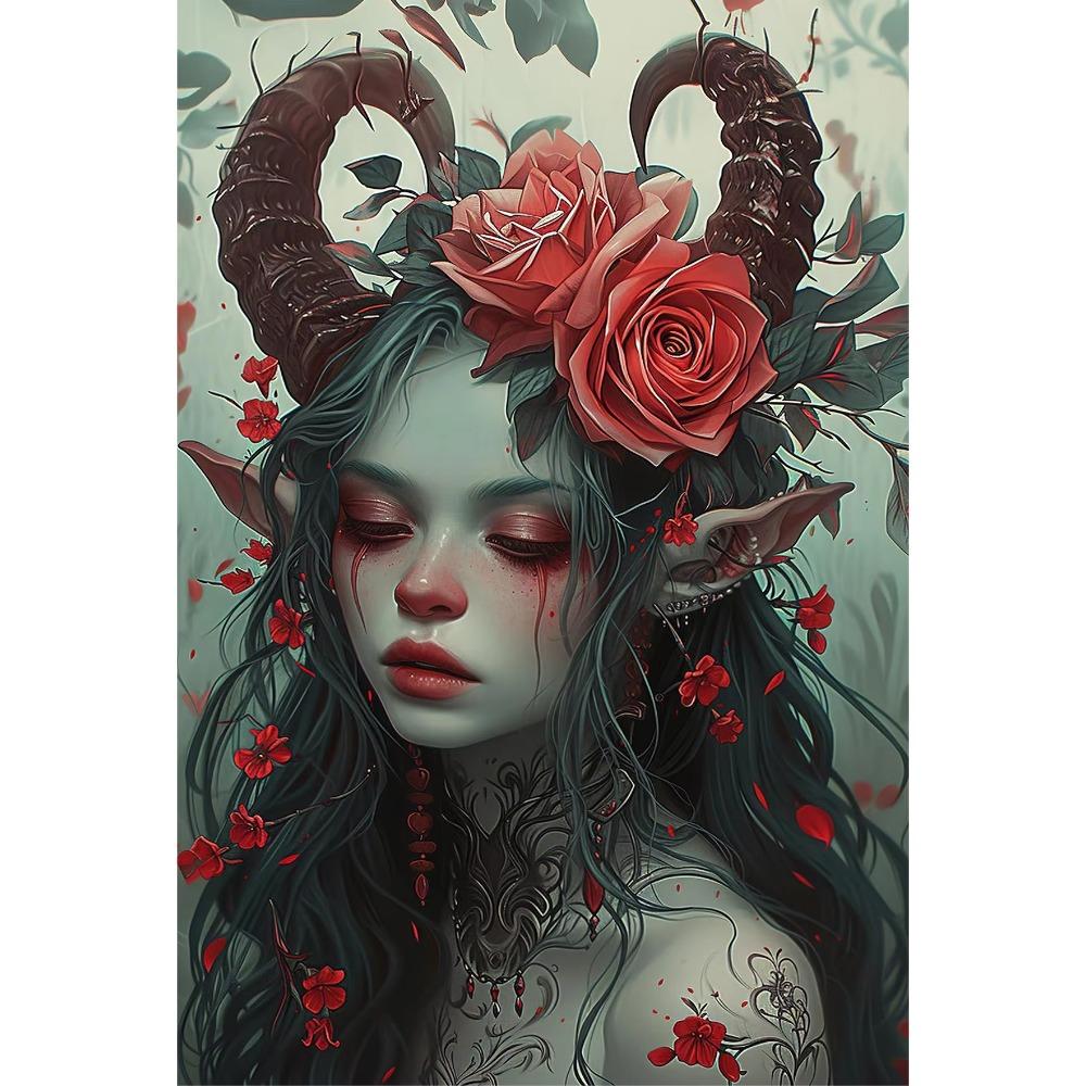 Magic Beautiful Dark Forest Elf Character Poster Canvas Oil Painting Prints Wall Painting Living Room Home Ation Frameless