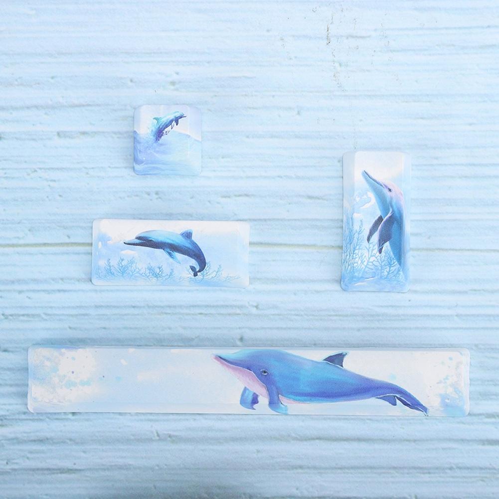 DIY Dolphin Pattern Keyboard Keycaps SpaceEScEnterNumpad Enter Keycap for Mechanical