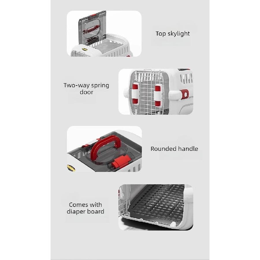 Portable Airline Pet Carrier Portable Ventilated Dog Cat Crate Durable Travel Kennel for Small Medium Pets Outdoor Car Transport