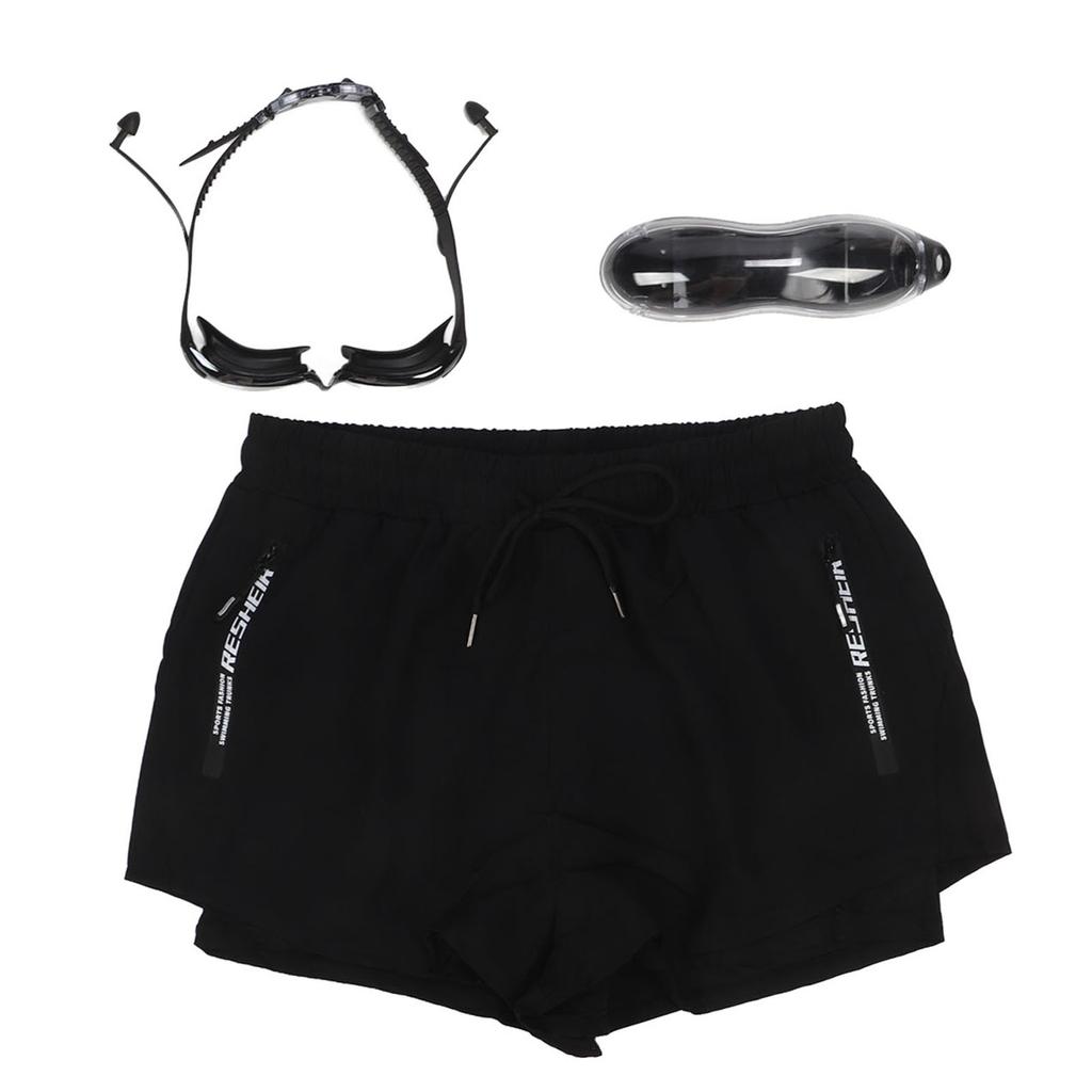 Men Swimming Shorts Swimming Goggles Storage Case Set Male Swimming Accessories Kit XXL 65 75kg