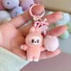 Cartoon Flocking Rabbit Keychain Student Schoolbag Pendant Mobile Phone Chain Pendant