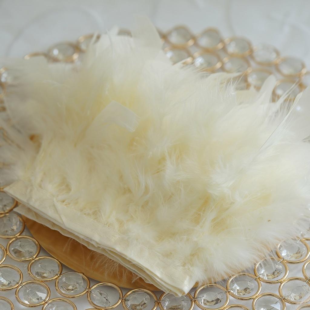 1Yard Natural Turkey Feathers Trim 10-15Cm Fluffy Feather Ribbon For Crafts Accessories Wedding Party Clothing Sewing Decoration
