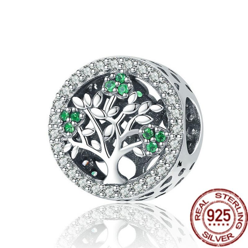 DIY Sparkling Family Tree Rose Flowers Car Heart Charm 925 Sterling Silver Beads Fit Original Fasion Bracelet Fine Jewelry Gift