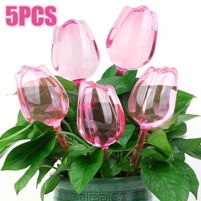 Upgraded Version Tulip Shaped Plant Watering,Slow Drip Design, Automatic Irrigation Suitable for Indoor/outdoor Potted Plants and Hanging Baskets