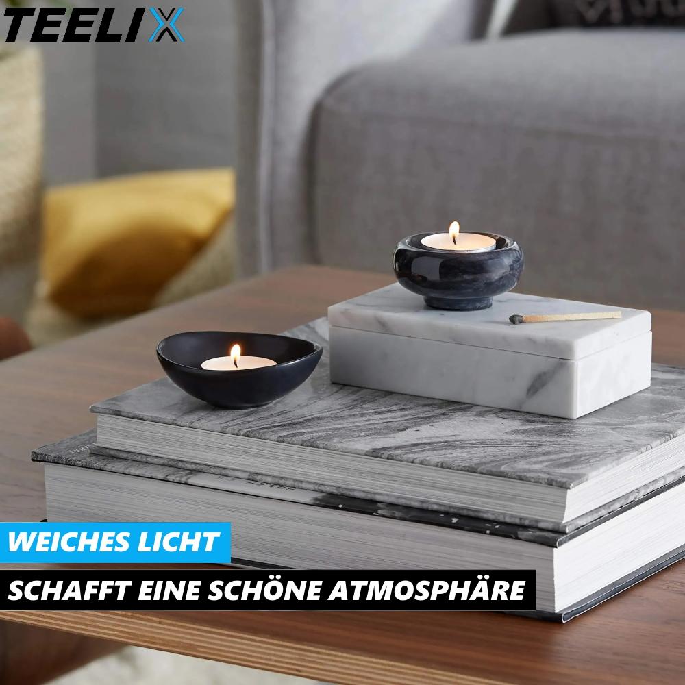 TEELIX Tealight Candles Set Tea Candles Tealight Oven Aluminum Cup Unscented 50s