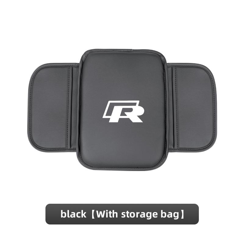 PIG1 Volkswagen Car Logo Armrest Box Cushion Pad Auto Armrest Mat Leather For VW GTI Polo Golf MK6 Passat B6 Tiguan Arteon Jetta ID.3