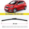1pcs For Peugeot 108 2014 -  Wiper Front Wiper Blades Windshield Windscreen Window Car Rain Brushes 2017 2018   26"