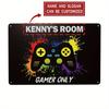 Customizable Gaming Zone Metal Sign Retro Player Wall Decor Personalized Controller Gift