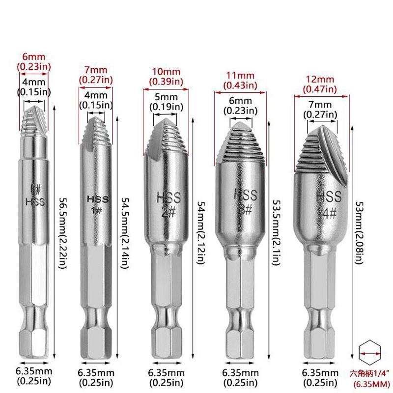 Damaged Screw Extractor Drill Bit High Speed Steel Double Easily Take Out Side Drill Out Broken Screw Remover Bolt