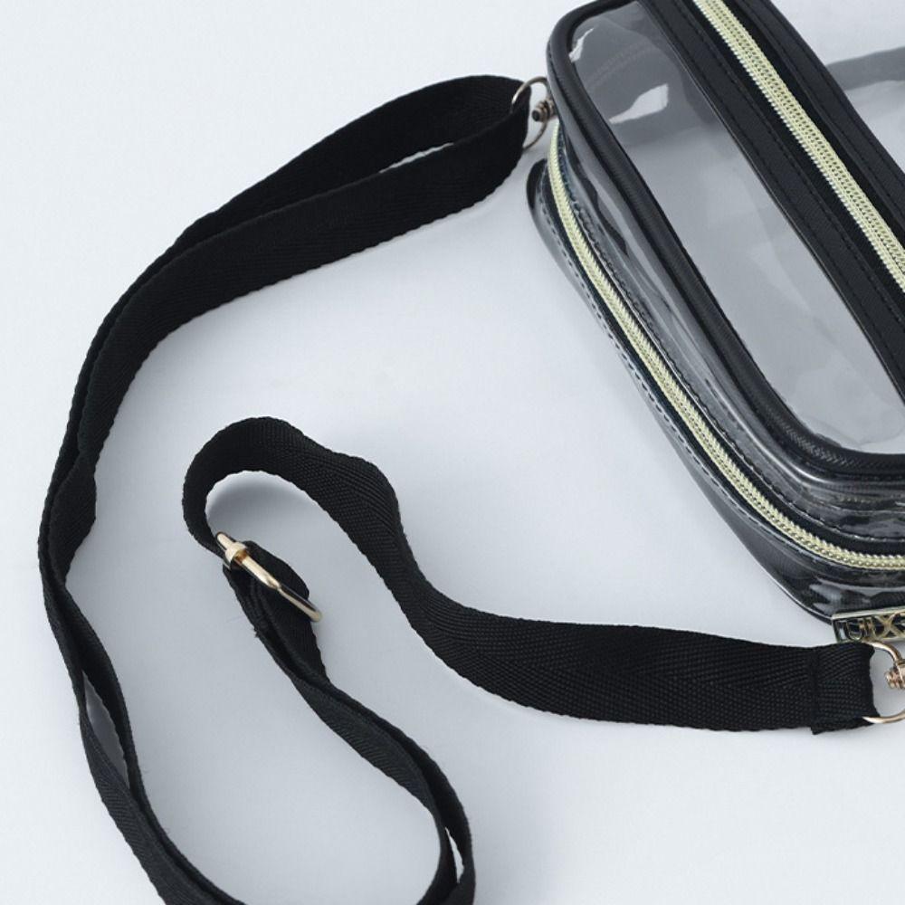 Bolso cruzado de PVC impermeable Correa de hombro ajustable Bolso de mensajero transparente Unisex