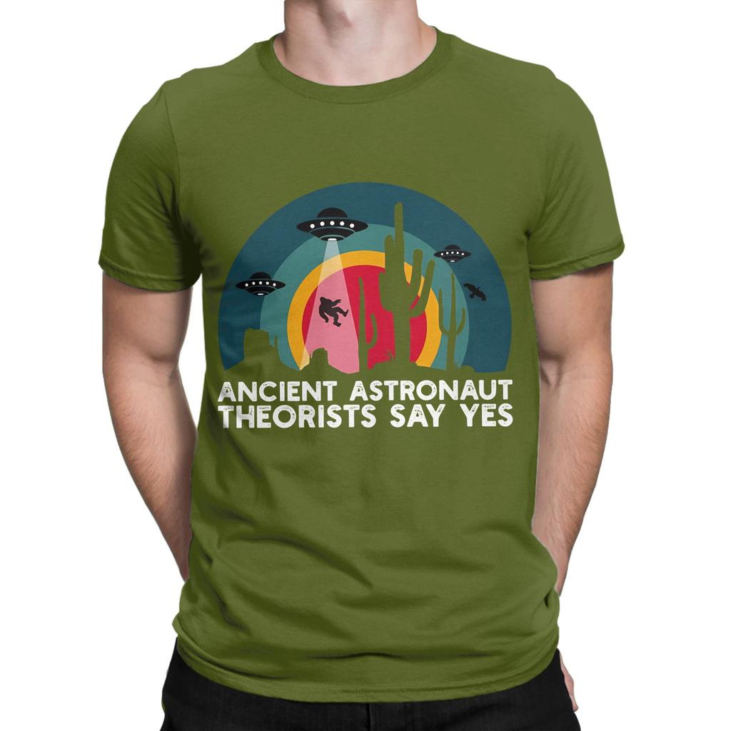 Astronaut Theorists Say Yes Retro Desert Ufo Novelty Graphic 100 Cotton Tshirt Ufo Tops Tees For Unisex