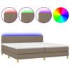 Maison Exclusive - Sommier à lattes de lit et matelas et LED Taupe 200x200cm Tissu