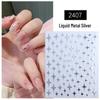 Chrome Hearts Liquid Metal Silver Nail Art Stickers: Heart & Star Designs