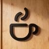 Cafe Symbol Sign 3D Acrylic Laser Cut Self Adhesive Door Decor for Restaurant Hotel Christmas Halloween