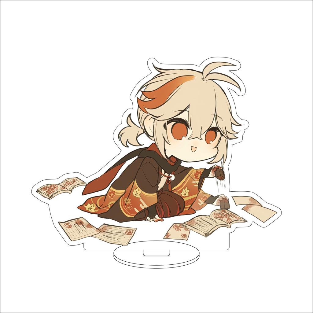 10CM Anime Genshin Impact Figure Stand Model Kaedehara Kazuha Cute Desk Decor Standing Sign Gifts