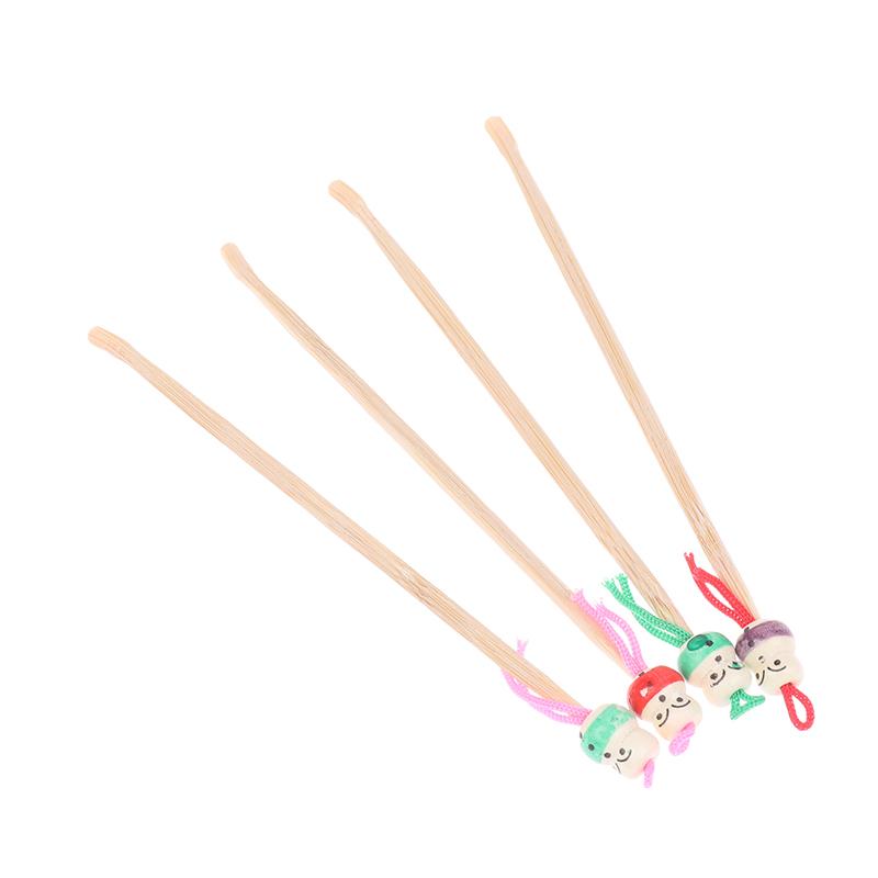 10/20 Pcs Bamboo Ear Cleaning Spoon Cartoon Head Earwax Removal Skid Resistant Wood Ear Cleaner Kit Ear Picks Removal