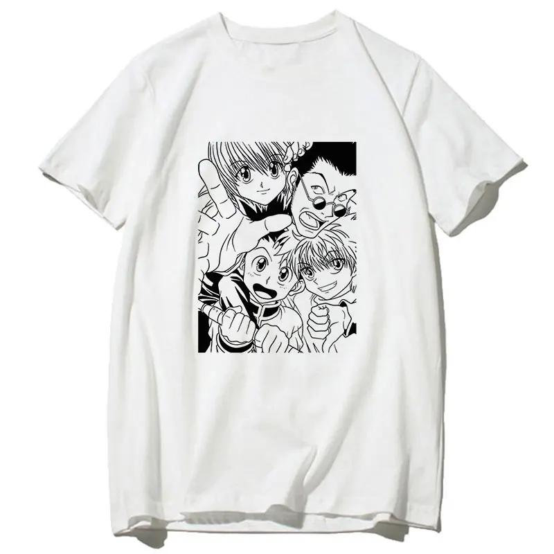 90s Japanese Anime Hunter X Hunter Unisex T-shirt Graphic Men Harajuku Kawaii Killua Tshirt Funny Hisoka T Shirt Tops Tees Male