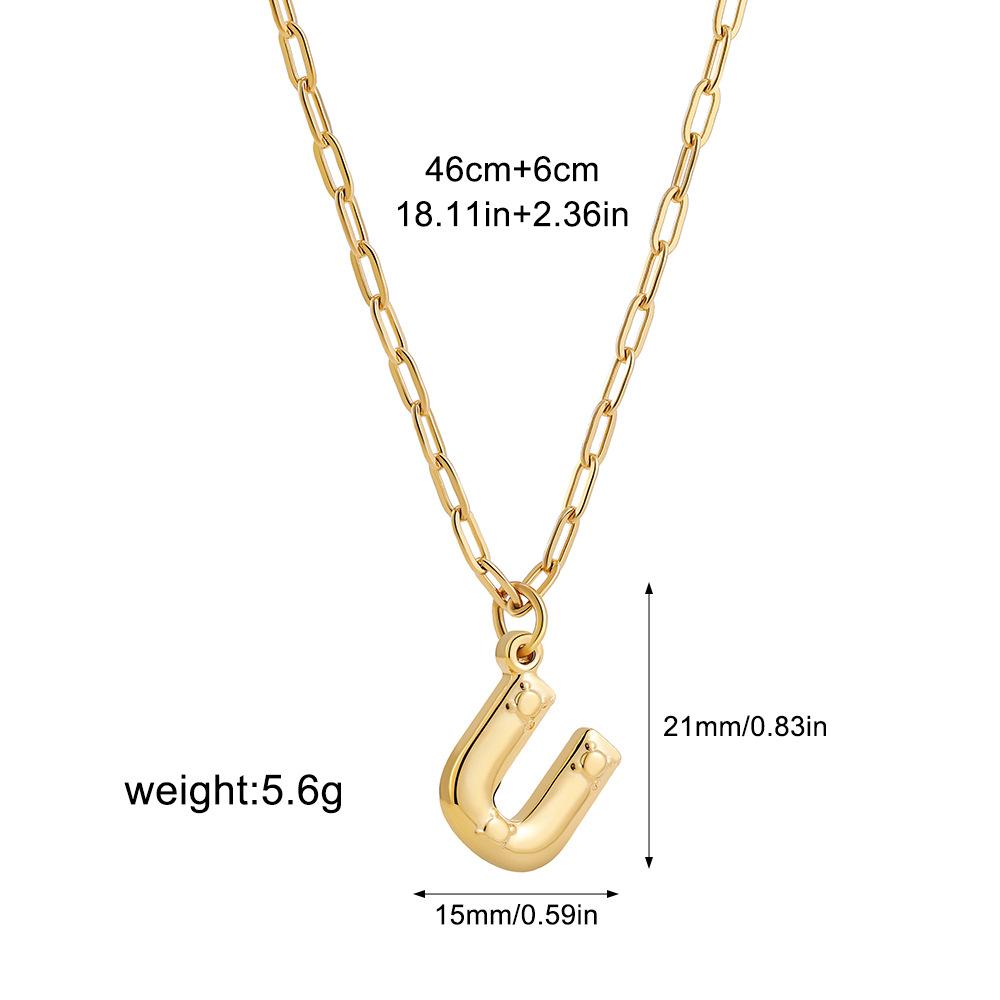 Stainless steel bubble English 26 letter necklace pendant personalized three-dimensional collarbone chain with jewelry