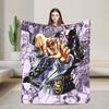 Bizarre Adventure Knitted Blanket Anime Flannel Throw Blanket Home Couch Decoration Soft Warm Bedspread