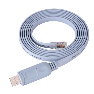 USB2.0 Male na RJ45 Male CAT5 Plochý sériový konzolový kábel pre smerovače a prepínače Cisco