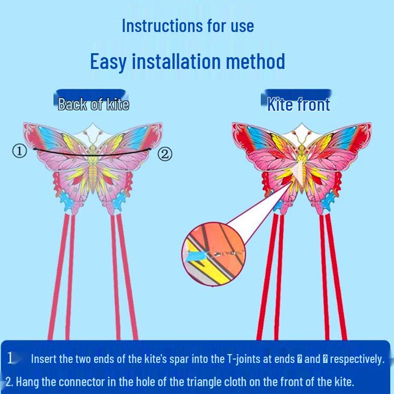 Colorful Wings Butterfly Kite: Easy-Fly Light Breeze for Adults & Kids - High-Grade Delta Design