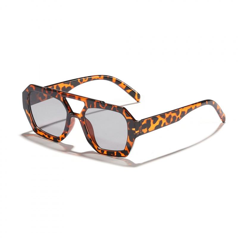 Retro Classic and Personalized Sunglasses, European and American Double-beam Irregular Sunglasses
