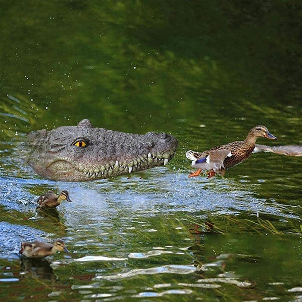 Floating Alligator Head In Garden Pond Float Alligator For Scare Goose,Predator,Heron,Duck Croc V2P8