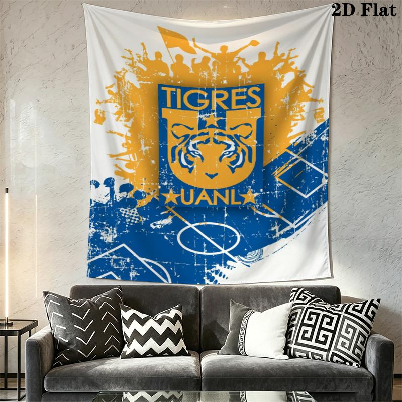 Tigres UANL Wall Tapestry Aesthetic Wall Hanging Printed Fabric Blanket Decorative Tapestries for Bedroom Living Room Home Decor