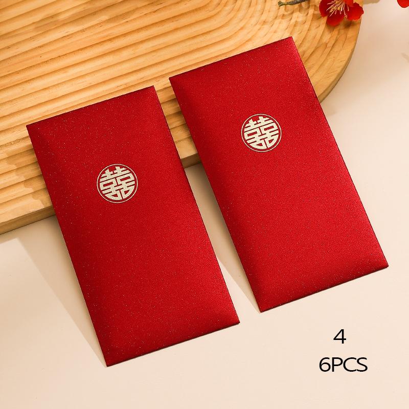 6Pcs/Pack Chinese Red Envelope  Year Spring Festival Children Lucky Money Envelopes Birthday Marry Red Packet Gift Red Bag