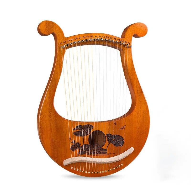 Lyre Harp 10/16/19/21/24 Strings Piano Harp Lyre Harp Mahogany Stringed Musical Instrument With Tuning Wrench Spare Strings