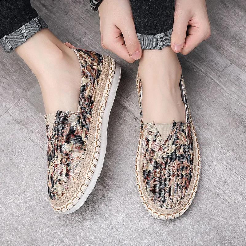 New Classic Round Toe Men's Shoes Casual Breathable Canvas Loafers Men Flat Fishmen Shoes Espadrilles Zapatos De Hombre 2025
