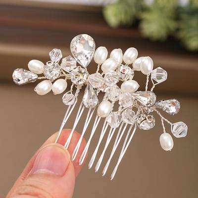Crystal Pearl Small Hair Comb Hair Jewelry For Women Girl Decoration Comb Jewelry Hair Clips Comb