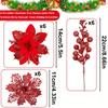 9/18Pcs Glitter Artificial Flowers Berry Bouquet Christmas Decoration Xmas Tree Pendant Ornaments for Home Decor New Year Gifts