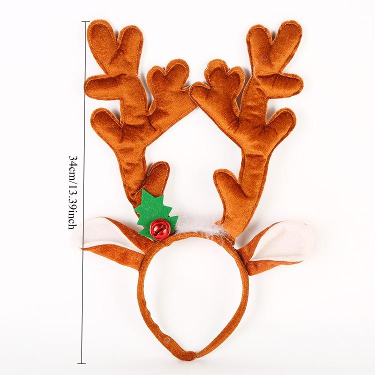 1 Stück Weihnachten Hirschgeweih Haarband Verstellbares Stoffstirnband mit Haarspangen Weihnachtsfeier Frauen Mädchen Festival Feiertagsdeko