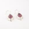 Purple Cat's Eye Gemstone Earrings 925 Sterling Silver Handmade Multi Jewelry EE-163-38