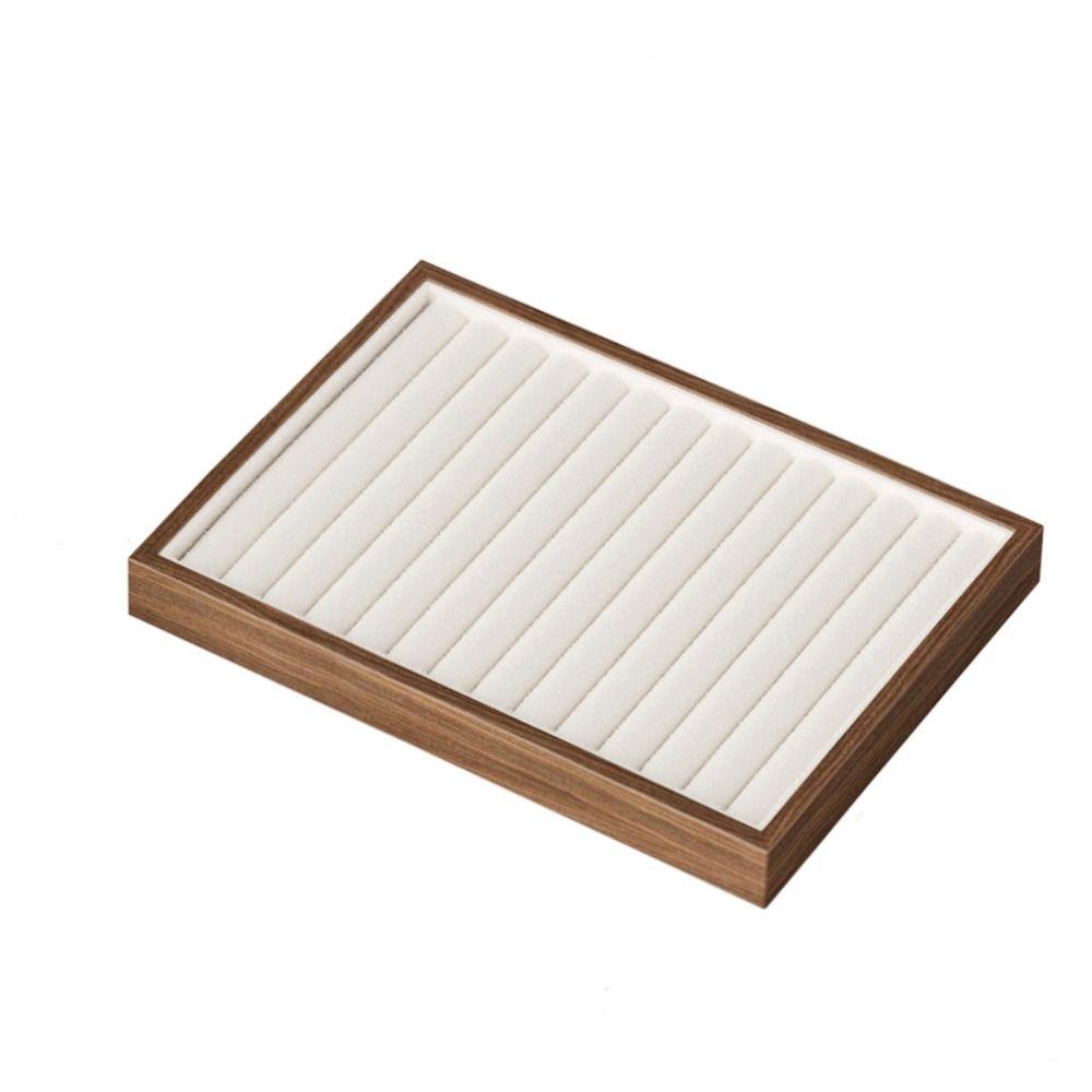 Velvet Ring Earring Holder Exquisite Jewelry Display Tray Multipurpose Wood Rings Tray  Desk