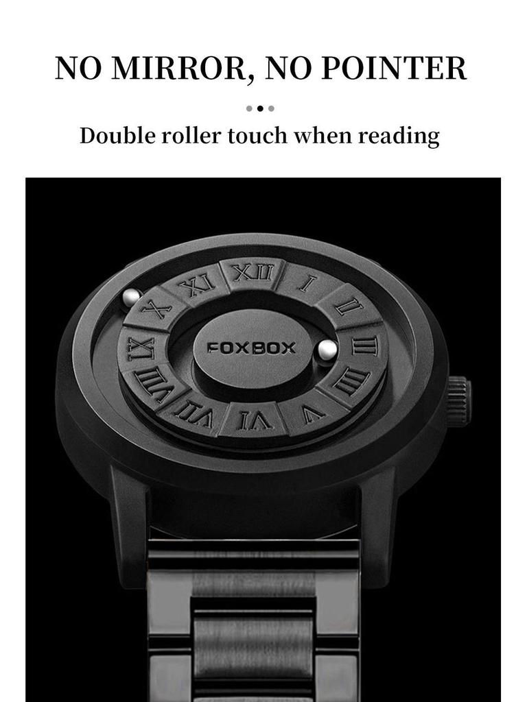 FOXBOX/Lige Magnetic Levitation Men's Watch - Black Tech Creative Concept.