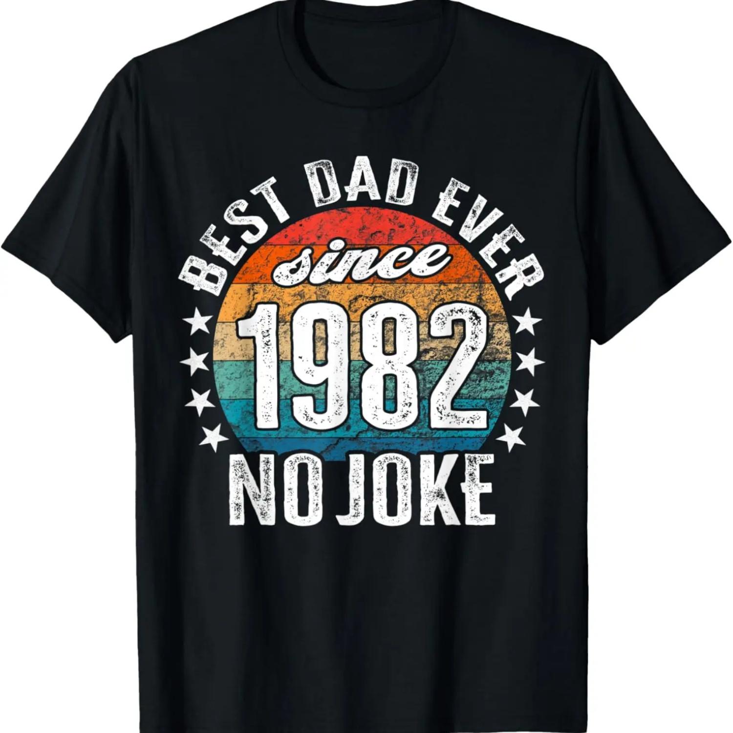 Лучший папа в мире - без шуток - папа с 1982 года Футболка S