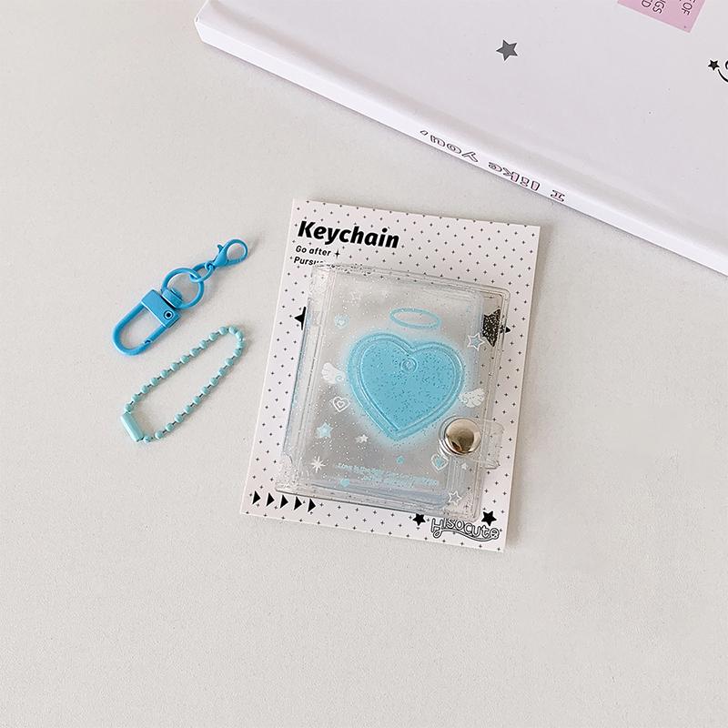 32 Pockets Photo Album 2 Inch Love Heart Hollow Picture Storage Case Keychain Kpop Card Binder Name Card Book Photocard Holder