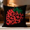 Retro Strawberry Texting Cushion Cover Soft Pillow Cases Home Bedroom Living Room Sofa