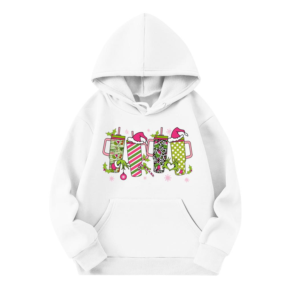 Child Fashion Lightweight Long Sleeve Pullover With Pockets Print Hoodie