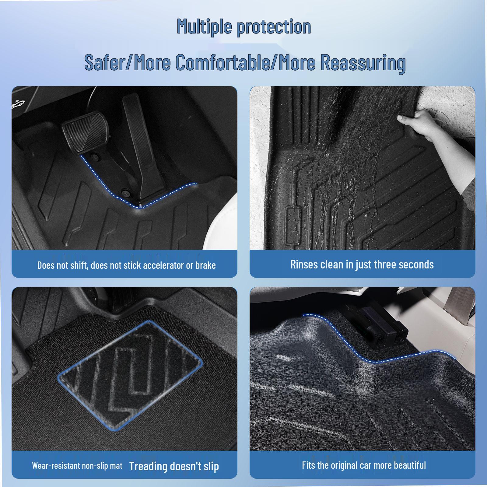 23-24 Geely Boyue L 3D All-Weather TPE Car Floor Mats - Eco-Friendly Single Layer Floor Mats