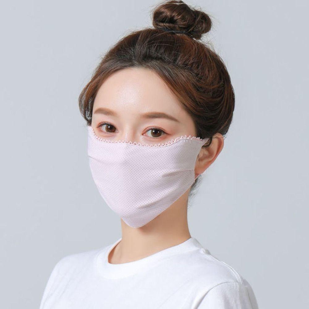Ear Type For Girl Hiking Outdoor UV Protection Lace Mask Face Cover Sunscreen Mask Face Scarf