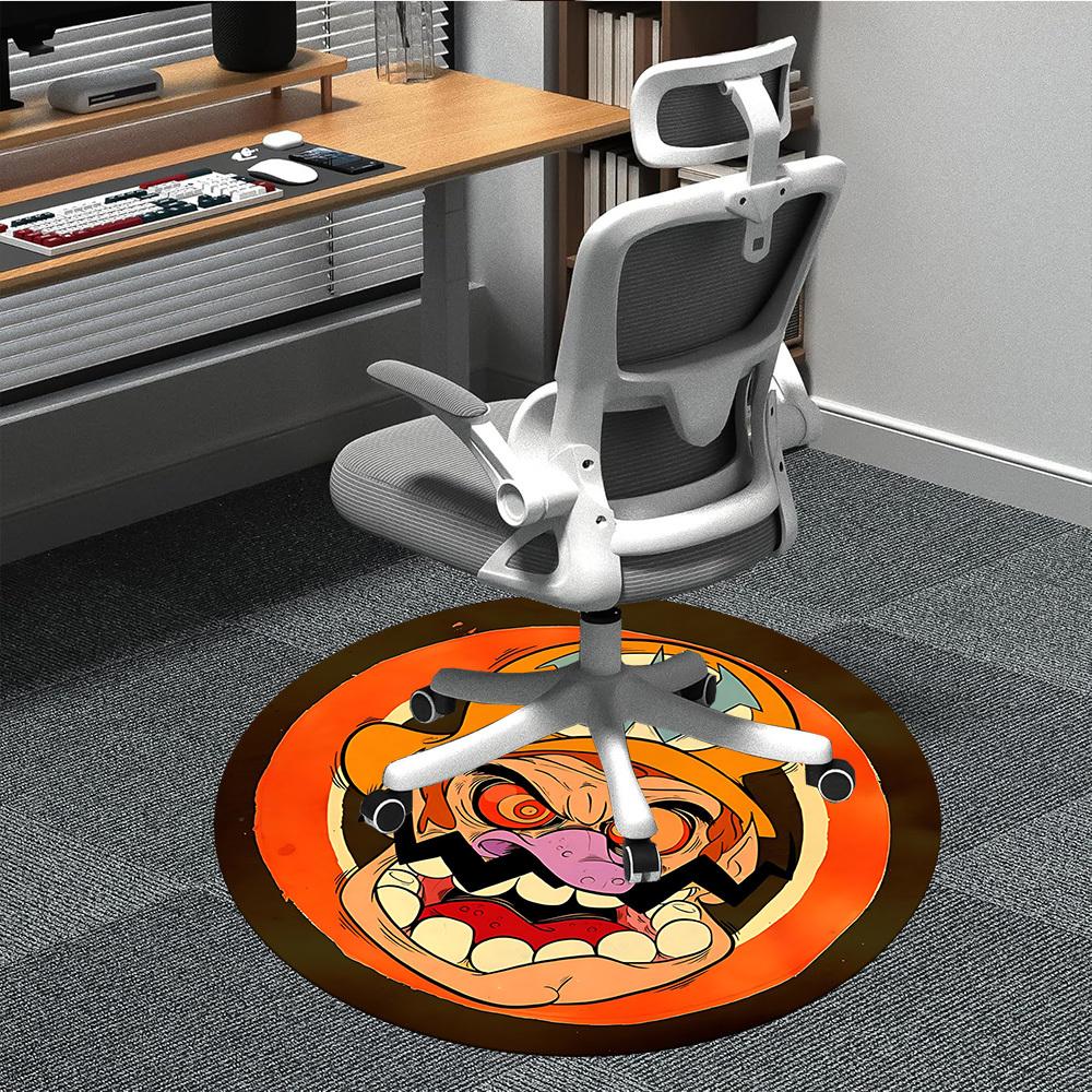 

1PC Mario Circus Clown Office Round Area Rug, Indoor Mat Suitable For Office, Under Office Chairs Bedroom Living Room Home Decor, Room Deco110 80cm by 80cm