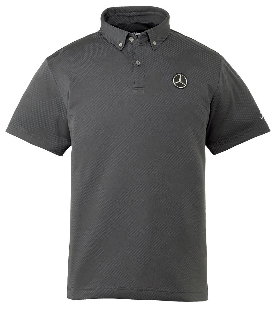 Genuine x Titleist Jacquard Size S [Mercedes-Benz Collection] Mercedes-Benz Button-Down Shirt, Charcoal,