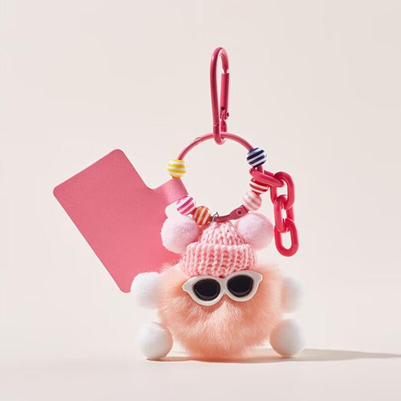 Милый брелок-шарик из меха кролика Рекса и подвеска на сумку