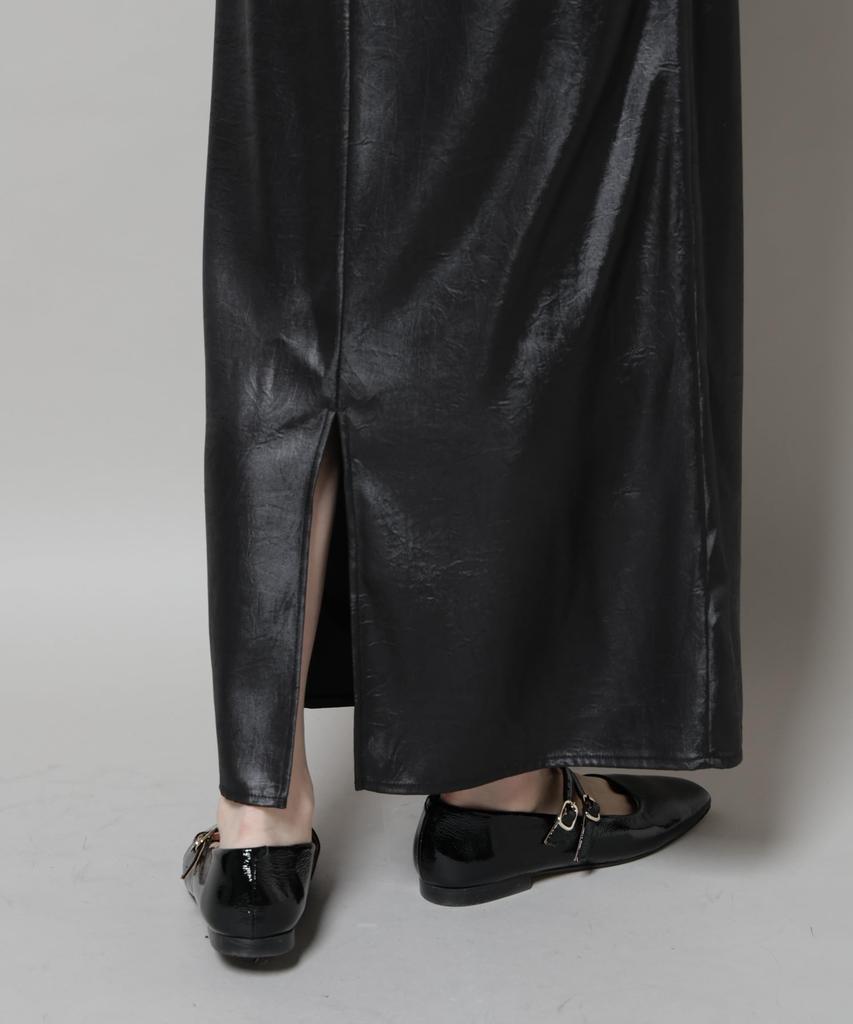 Nano Universe Shiny F Women's Leather-Like Skirt, 050, Brown, 673-5230315