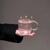 Love Glass Mug With Diamond Handle, High-Value Drinking Cup, Milk Coffee Cup For Girls