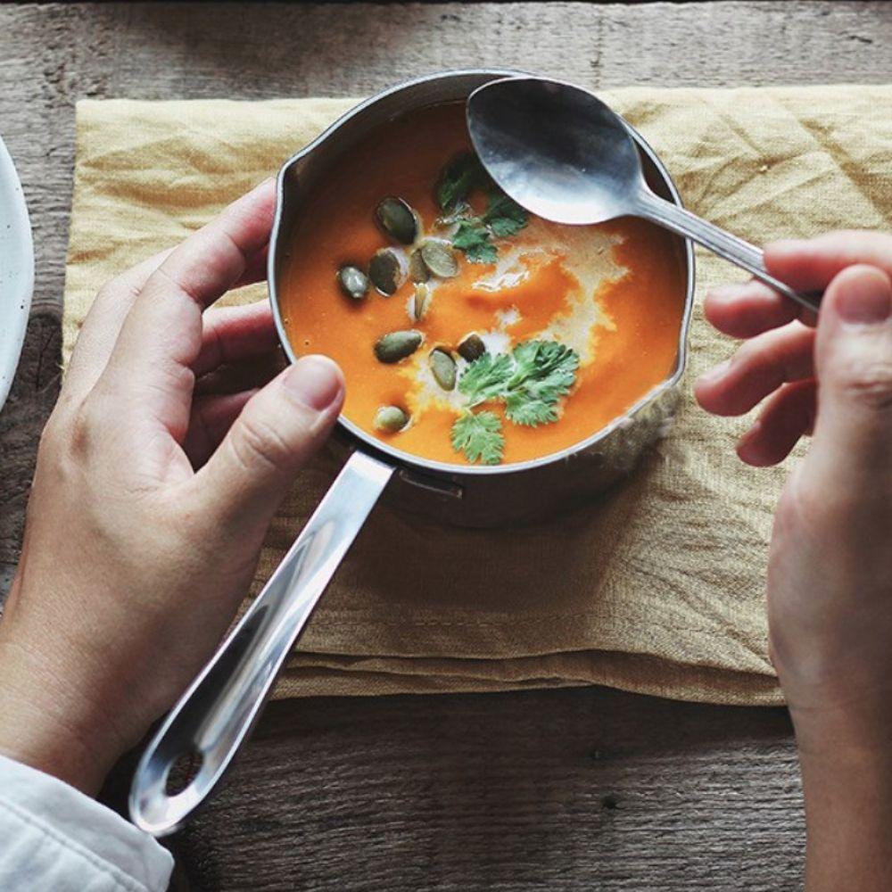 Stainless Steel Oil Pouring Pot Dual Spout Butter Warmer Pot Saucepan  Supplementary Food